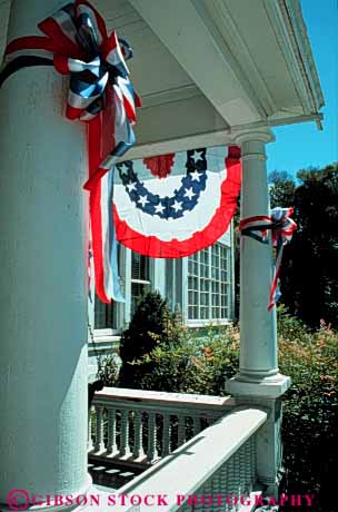 Stock Photo #3517: keywords -  americana and banner blue california decoration fremont home national patriot patriotism porch red spangled spirit star states summer symbol united unity vert white