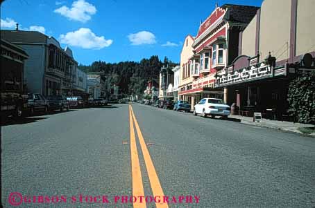 Stock Photo #5204: keywords -  america american buildings california city community double downtown ferndale horz line main neighborhood pavement road route rural safe safety secure security small street town victorian yellow