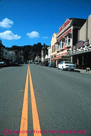 Stock Photo #5208: keywords -  america american buildings california city community double downtown ferndale main neighborhood pavement road route rural safe safety secure security small street town vert victorian yellow