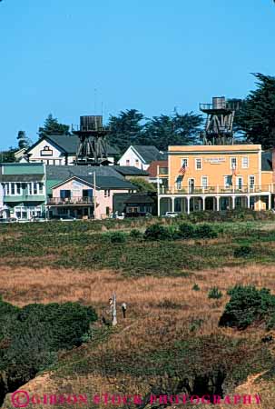 Stock Photo #5211: keywords -  america american buildings california city community mendocino neighborhood rural safe safety secure security small town vert