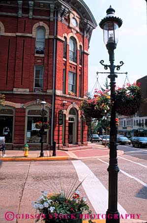 Stock Photo #5214: keywords -  america american buildings city community downtown doylestown intersection main neighborhood pennsylvania road rural safe safety secure security small street town traditional vert