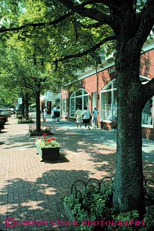 Stock Photo #5217: keywords -  america american buildings city community downtown main neighborhood new pedestrian pedestrians road rural safe safety secure security sidewalk small southampton store stores street town vert york