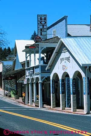 Stock Photo #5218: keywords - america american buildings businesses california city community country double downtown gold groveland historic history line lode mother neighborhood old road rural rush safe safety secure security small stores street town vert west yellow
