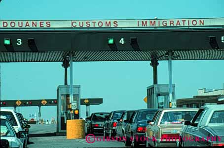 Stock Photo #5301: keywords -  access booth border boundary canada car champlain check control country cross crossing customs entry gate government horz immigrate immigration international line new of patrol port states united wait york