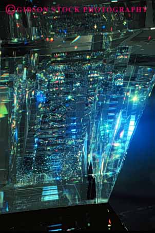 Stock Photo #5328: keywords - abstract blue color colorful colors crystal fraction geometric geometry light lighting pattern physics prism rainbow spectrum split vert