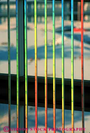 Stock Photo #5330: keywords -  abstract color colorful colors diffraction fraction geometric geometry in light lighting line linear parallel pattern physics prism rainbow rods set spectrum split straight vert window