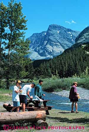 Stock Photo #5379: keywords -  adult adventure boys camping class explore field glacier group high hike interaction man men montana national outdoor outdoors park recreation school social sport student students summer teen teenager teenagers trip vert young