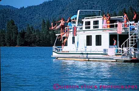 Stock Photo #5381: keywords -  adult boat boating california class dive diving field gender group high horz houseboat interaction lake laugh man men mixed play recreation school shasta social sport student students summer swim swimmers swimming teen teenager teenagers trip vacation water woman women young