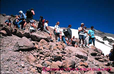 Stock Photo #5386: keywords -  adult adventure ascend break california class climb climbers effort expedition field group high hill horz interaction lassen mount mountain mountaineer mountaineering recreation relax rest school sport sqocial strenuous student students summer take teen teenager teenagers together trip up woman women young