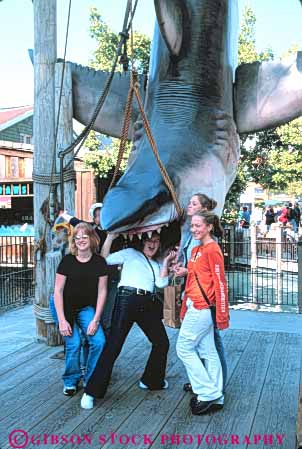 Stock Photo #5393: keywords -  adult bite catch class environment fake field fishing florida girls group high huge imitation interaction jaw jaws nature outdoor outdoors outside pose pretend recreation school shark social student students studios summer teen teenage teenager teenagers trip universal vacation vert white woman women young