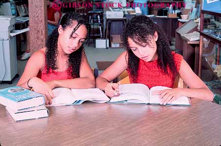 Stock Photo #12741: keywords - adolescent adolescents african american black book books child children cute ethnic face faces friend friends genetic genetics girls happy head heads horz identical in libraries library minority pretty read reading released same sameness sibling siblings sister sisters smile smiles student students study studying teen teenage teenager teenagers teens twin twins two young youth